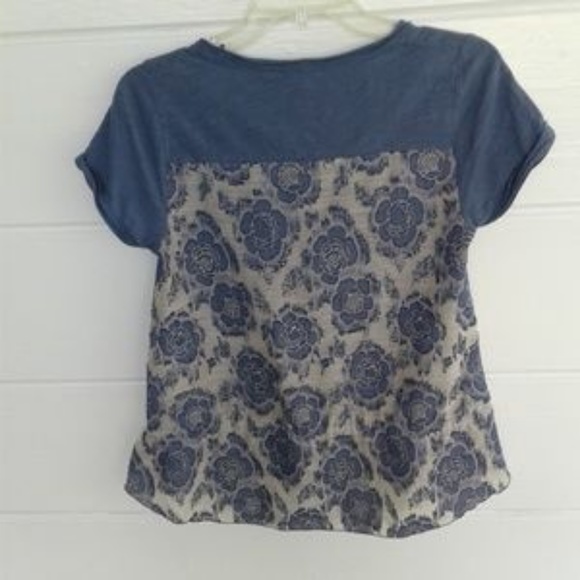 Anthropologie Little Yellow Button Blue Top XS - Picture 5 of 8